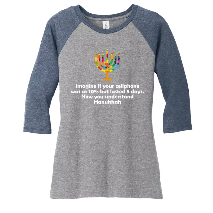 Understanding Hanukkah Funny Women's Tri-Blend 3/4-Sleeve Raglan Shirt