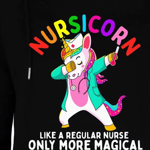 Unicorn Nurse Funny Nursicorn Rainbow Nursing RN Womens Funnel Neck Pullover Hood