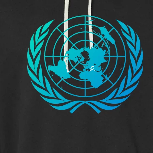 United Nations Flag Un United Nations Emblem Meaningful Gift Garment-Dyed Fleece Hoodie