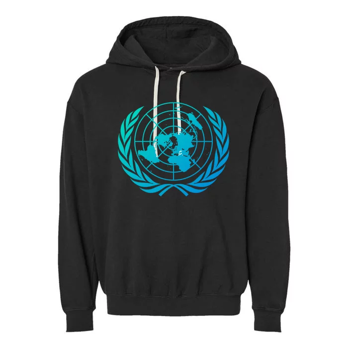 United Nations Flag Un United Nations Emblem Meaningful Gift Garment-Dyed Fleece Hoodie