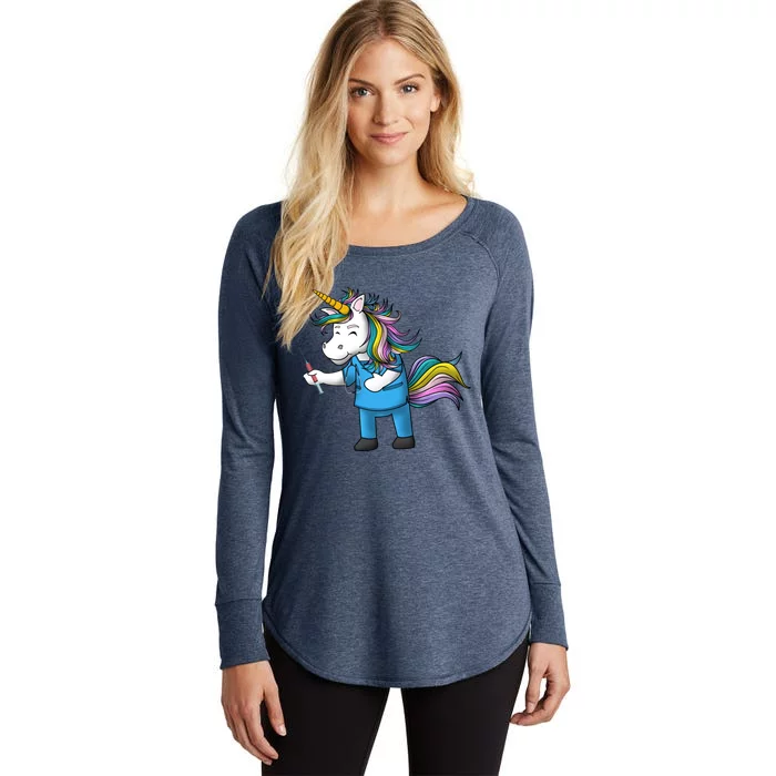 Unicorn Nursicorn Funny Nurse Rn Md Gift Women's Perfect Tri Tunic Long Sleeve Shirt