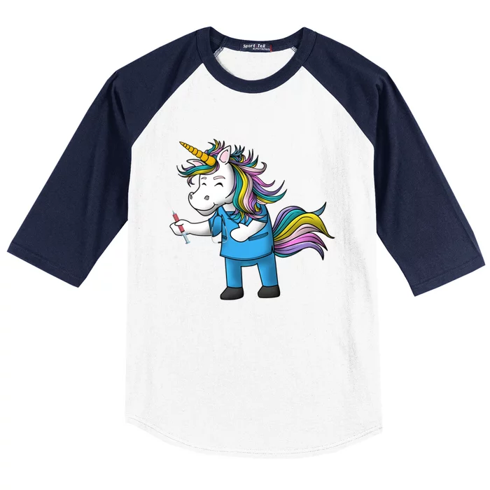 Unicorn Nursicorn Funny Nurse Rn Md Gift Baseball Sleeve Shirt