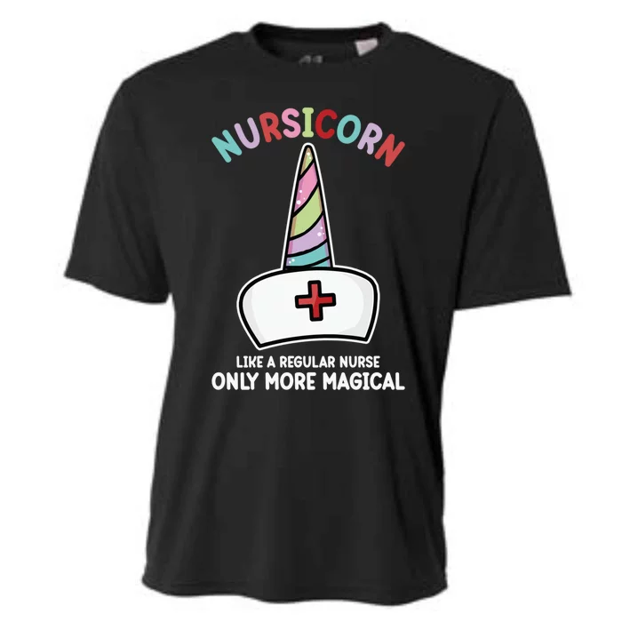 Unicorn Nurse Funny Nursicorn Rainbow Gift Cooling Performance Crew T-Shirt