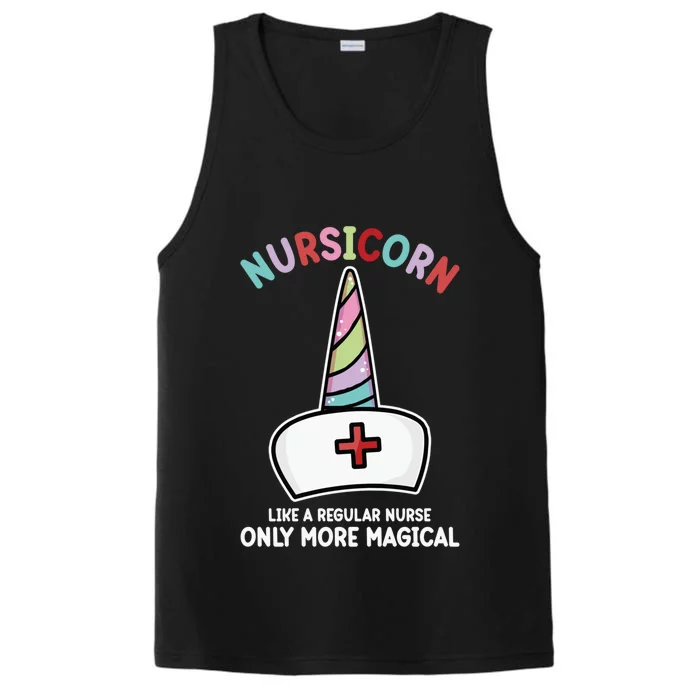 Unicorn Nurse Funny Nursicorn Rainbow Gift Performance Tank