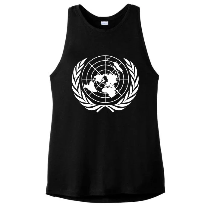 United Nations Flag Un United Nations Emblem Gift Ladies Tri-Blend Wicking Tank