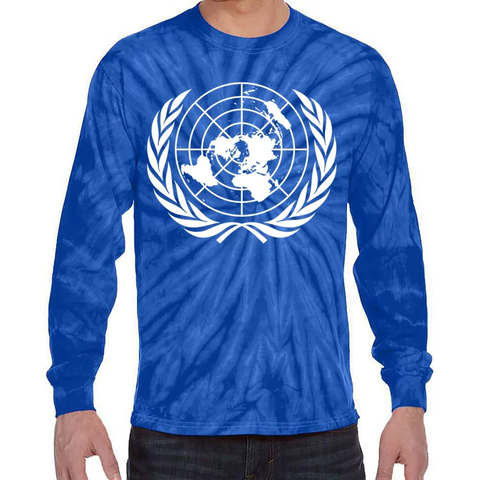 United Nations Flag Un United Nations Emblem Gift Tie-Dye Long Sleeve Shirt