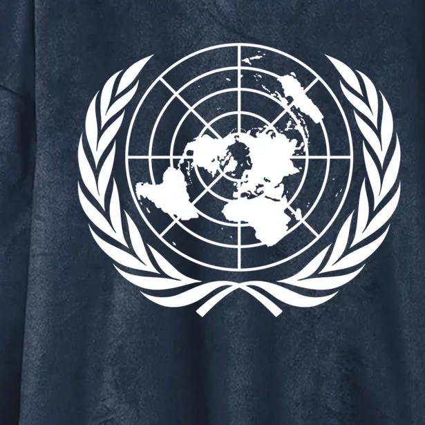 United Nations Flag Un United Nations Emblem Gift Hooded Wearable Blanket