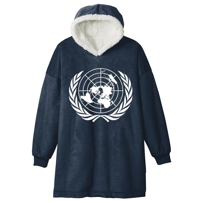 United Nations Flag Un United Nations Emblem Gift Hooded Wearable Blanket