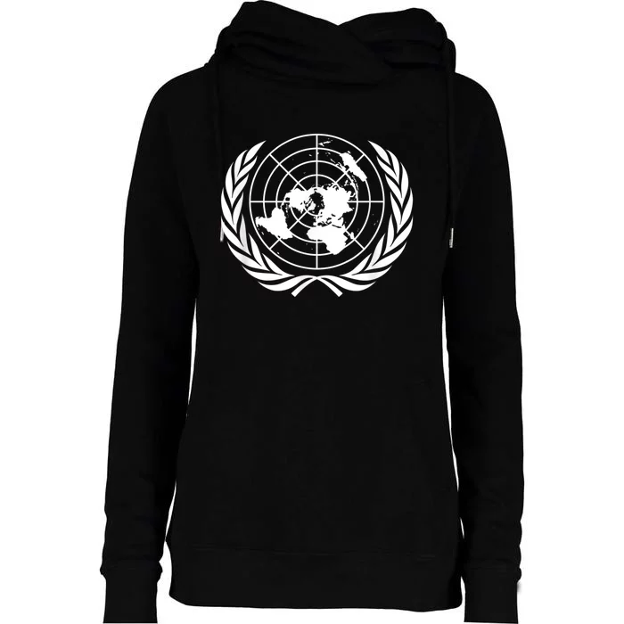 United Nations Flag Un United Nations Emblem Womens Funnel Neck Pullover Hood