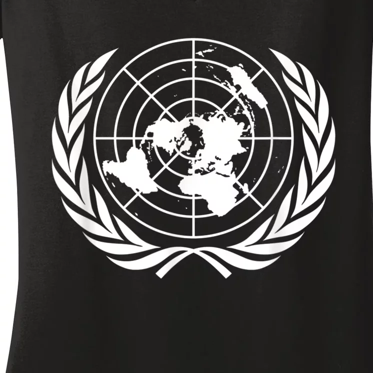 United Nations Flag Un United Nations Emblem Women's V-Neck T-Shirt