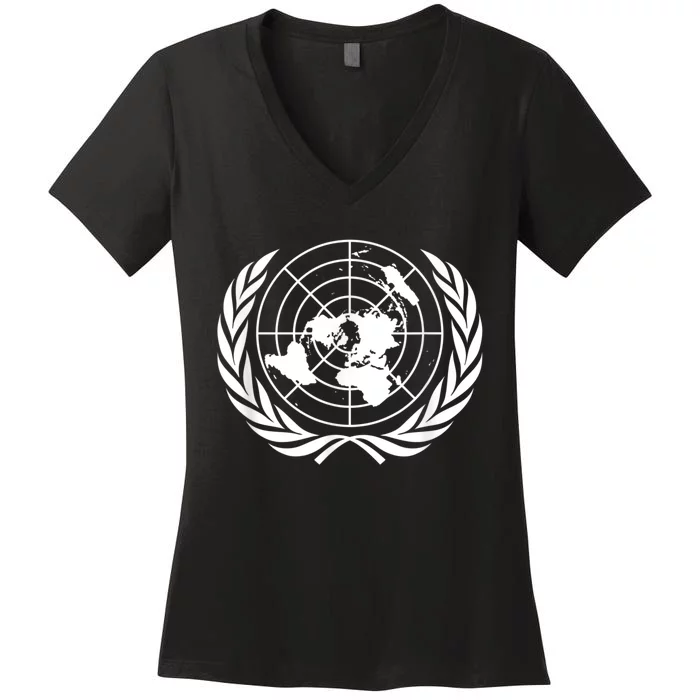 United Nations Flag Un United Nations Emblem Women's V-Neck T-Shirt