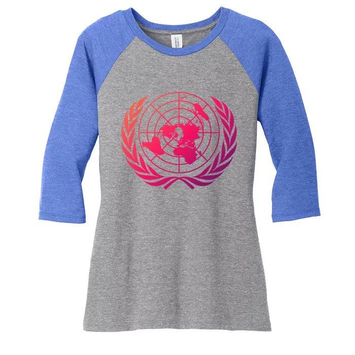 United Nations Flag Un United Nations Emblem Meaningful Gift Women's Tri-Blend 3/4-Sleeve Raglan Shirt