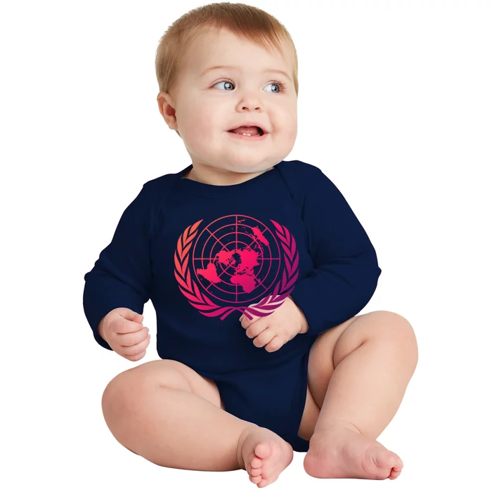 United Nations Flag Un United Nations Emblem Meaningful Gift Baby Long Sleeve Bodysuit