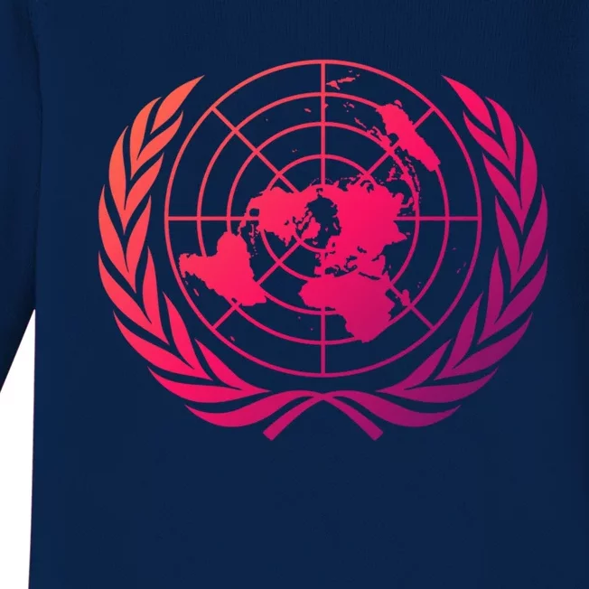 United Nations Flag Un United Nations Emblem Meaningful Gift Baby Long Sleeve Bodysuit