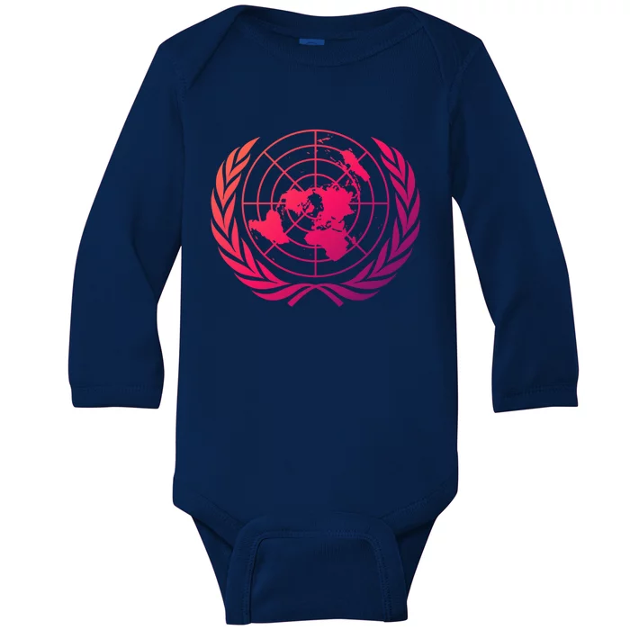 United Nations Flag Un United Nations Emblem Meaningful Gift Baby Long Sleeve Bodysuit