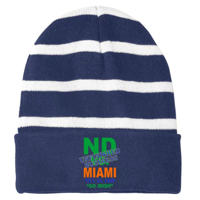 Unfinished Business Convicts Vs Catholics Striped Beanie with Solid Band