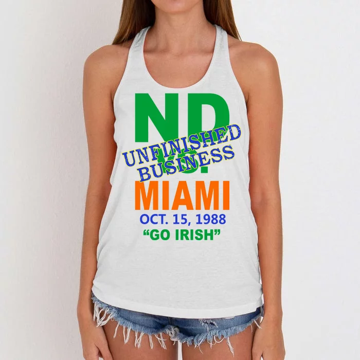 Unfinished Business Convicts Vs Catholics Women's Knotted Racerback Tank