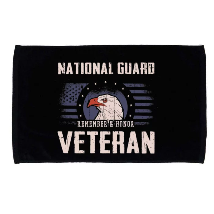 Us National Guard Veteran Eagle Usa Flag Veterans Day Microfiber Hand Towel