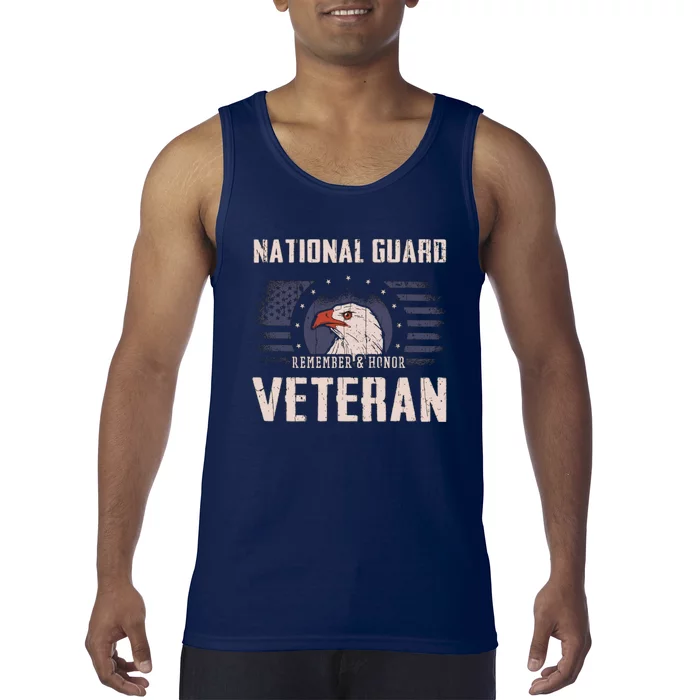 Us National Guard Veteran Eagle Usa Flag Veterans Day Tank Top