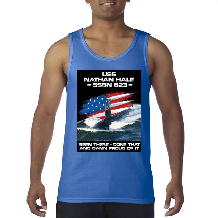 Uss Nathan Hale Ssbn 623 American Flag Tank Top