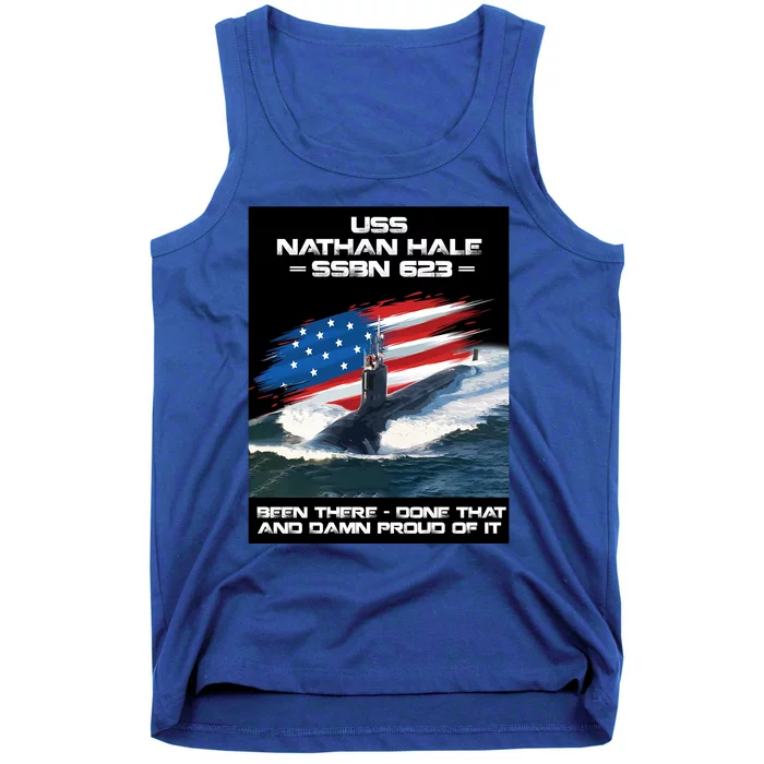 Uss Nathan Hale Ssbn 623 American Flag Tank Top