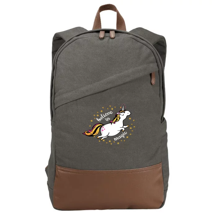 Unicorn Believe In Magic Cotton Canvas Backpack