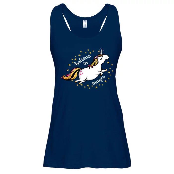 Unicorn Believe In Magic Ladies Essential Flowy Tank