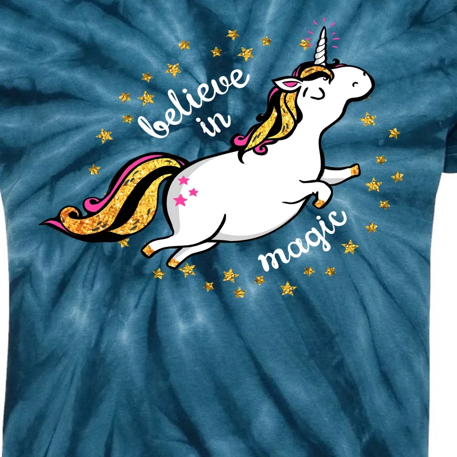 Unicorn Believe In Magic Kids Tie-Dye T-Shirt