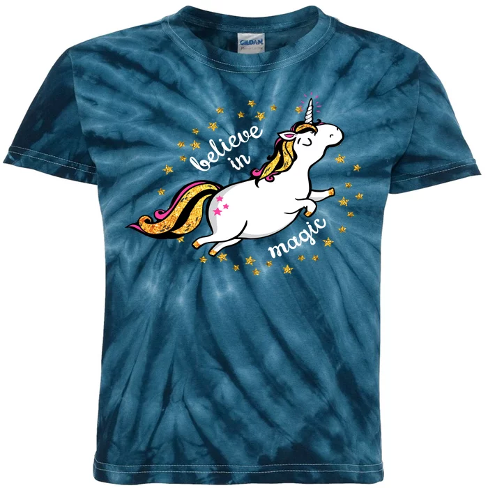 Unicorn Believe In Magic Kids Tie-Dye T-Shirt