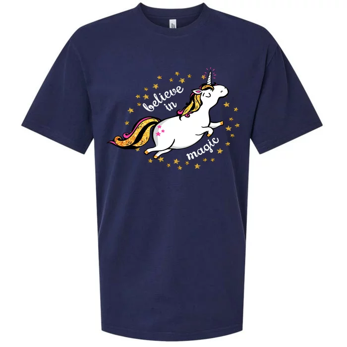 Unicorn Believe In Magic Sueded Cloud Jersey T-Shirt