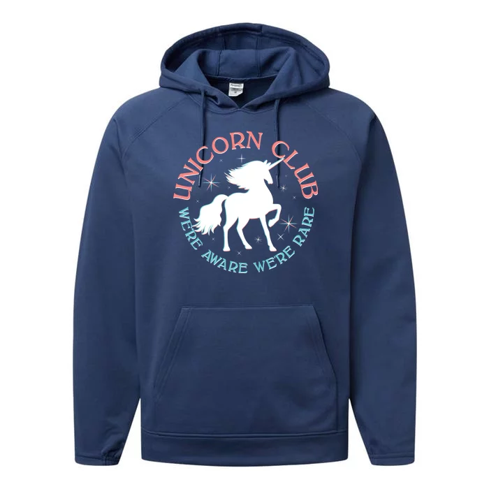 Unicorn Club We're Aware We're Rare Performance Fleece Hoodie