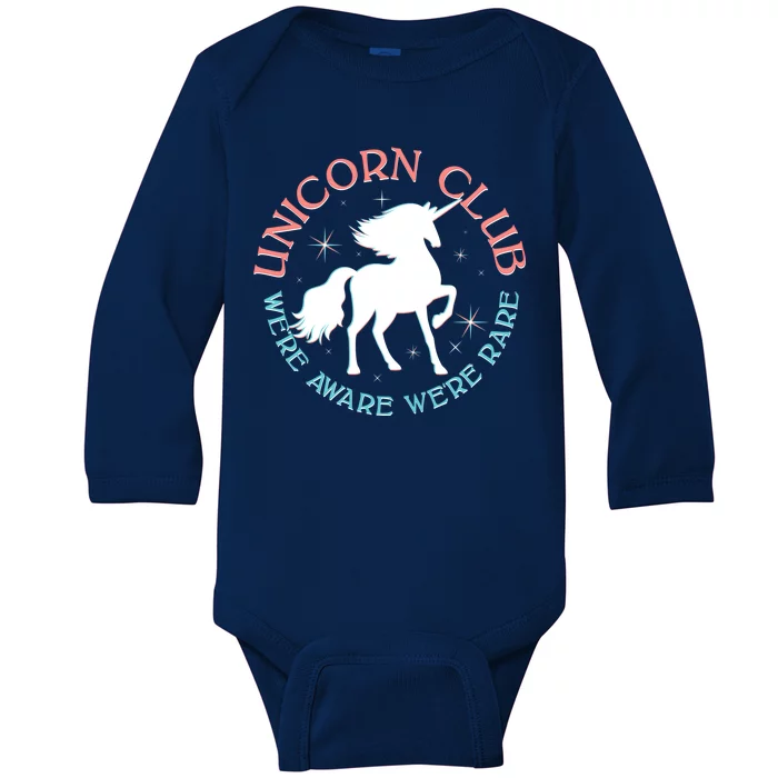 Unicorn Club We're Aware We're Rare Baby Long Sleeve Bodysuit