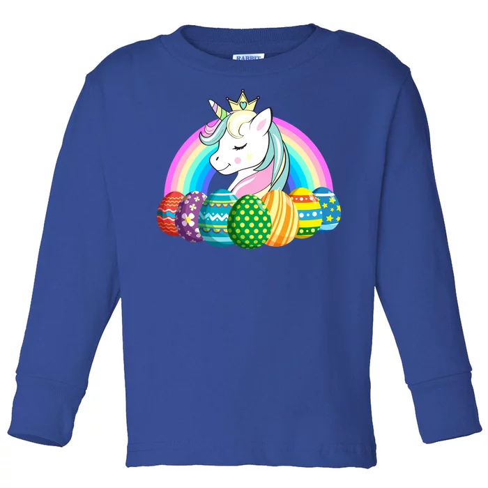 Unicorn Easter Eggs Toddler Long Sleeve Shirt