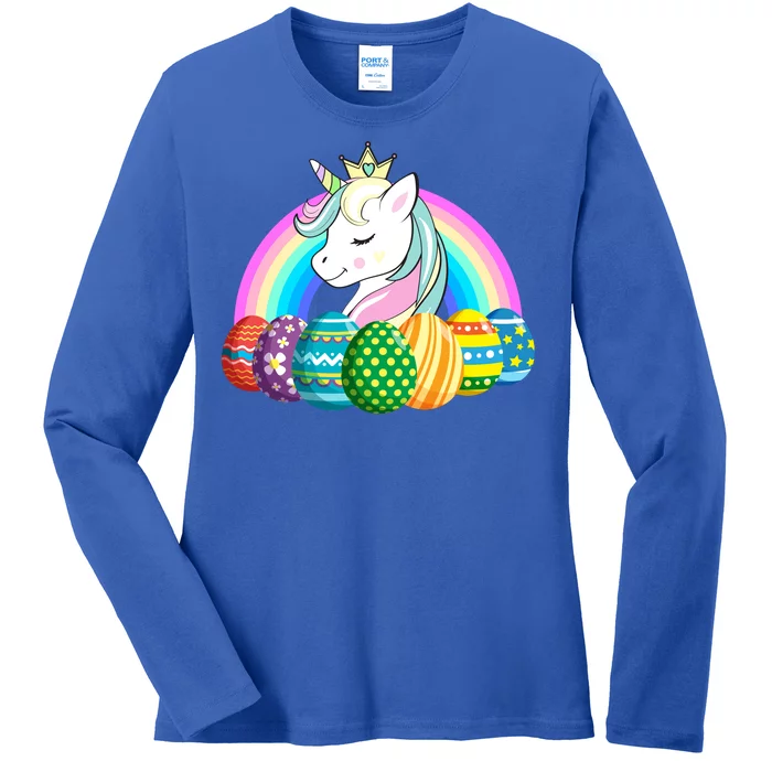 Unicorn Easter Eggs Ladies Long Sleeve Shirt