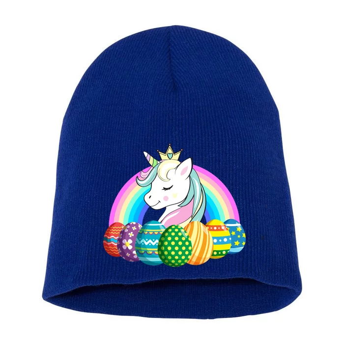 Unicorn Easter Eggs Short Acrylic Beanie