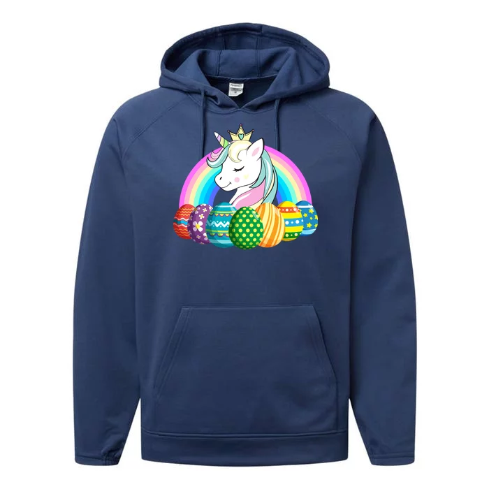 Unicorn Easter Eggs Performance Fleece Hoodie