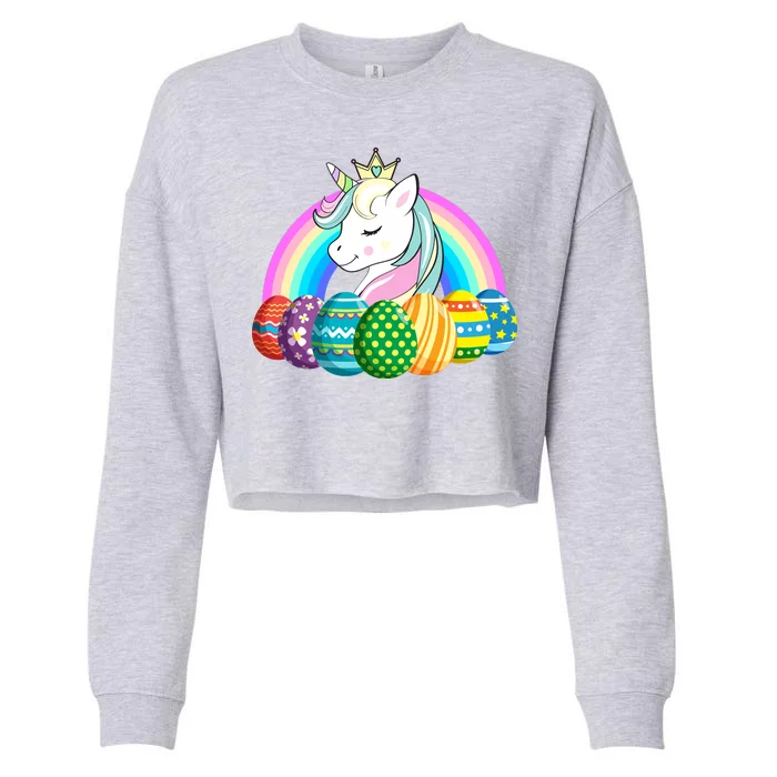 Unicorn Easter Eggs Cropped Pullover Crew