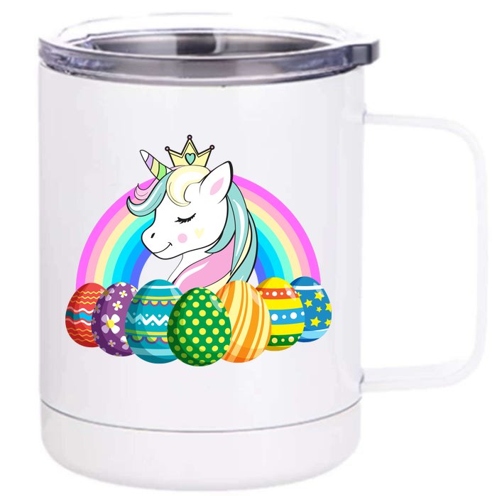 Unicorn Easter Eggs Front & Back 12oz Stainless Steel Tumbler Cup