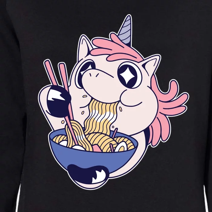 Unicorn Eating Ramen Noodles Womens California Wash Sweatshirt