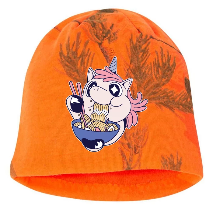 Unicorn Eating Ramen Noodles Kati - Camo Knit Beanie