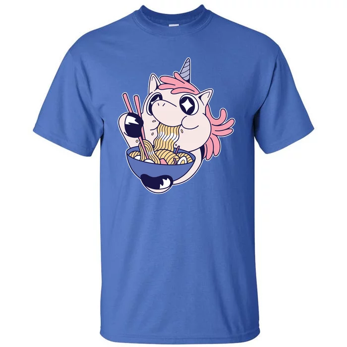 Unicorn Eating Ramen Noodles Tall T-Shirt