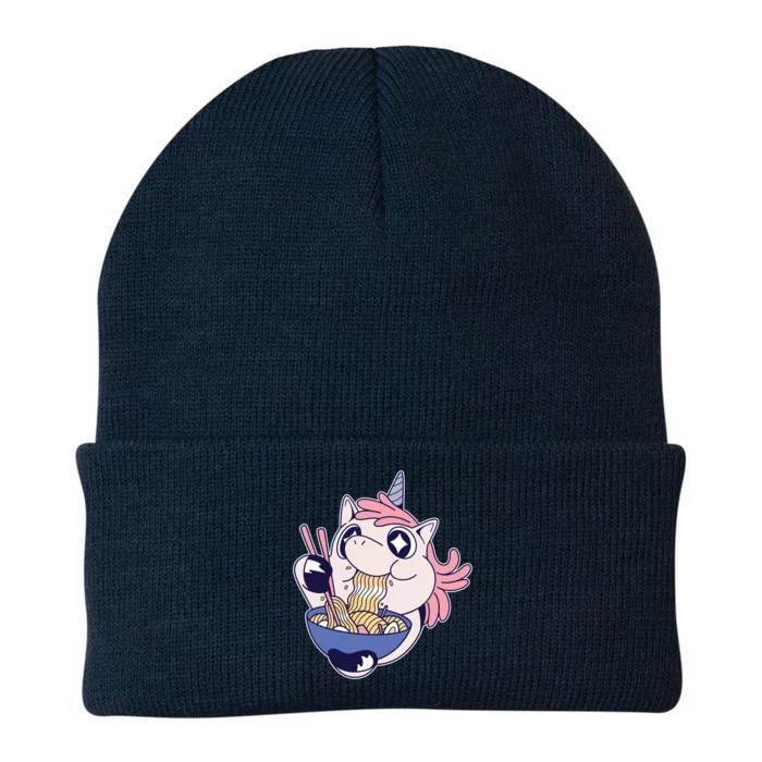 Unicorn Eating Ramen Noodles Knit Cap Winter Beanie