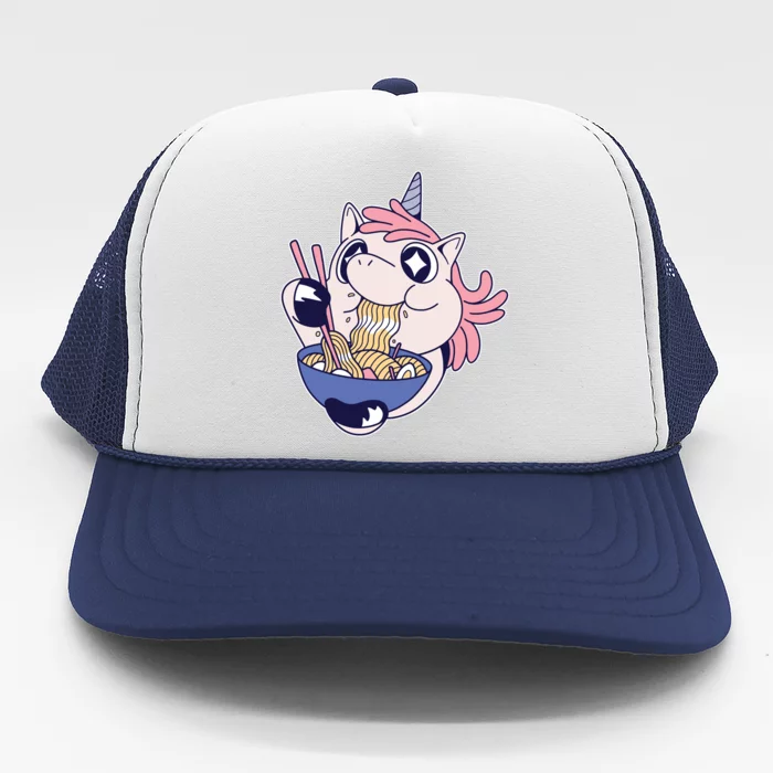 Unicorn Eating Ramen Noodles Trucker Hat