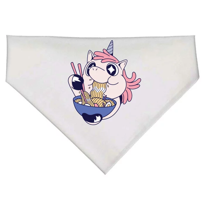 Unicorn Eating Ramen Noodles USA-Made Doggie Bandana