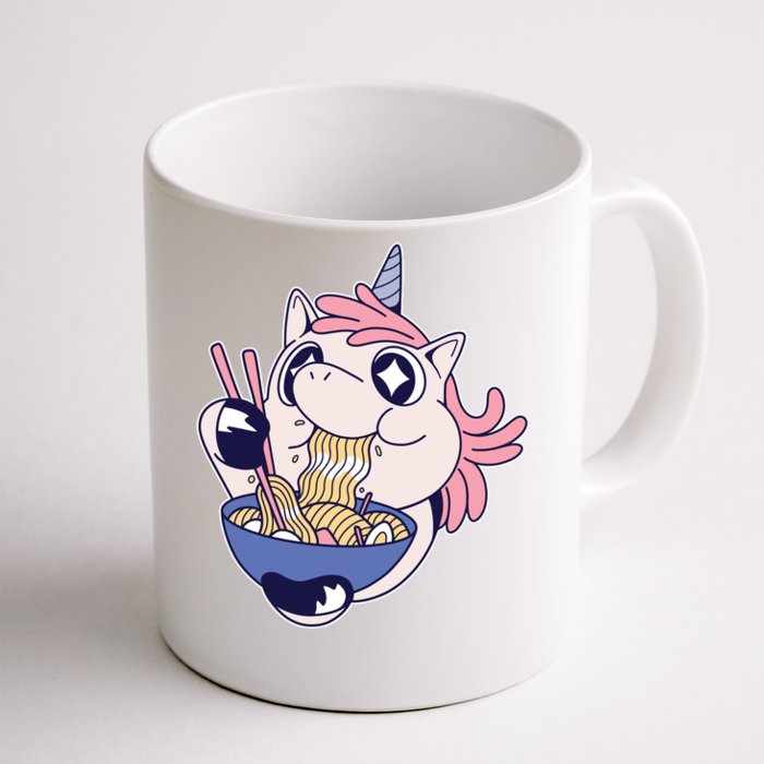 Unicorn Eating Ramen Noodles Front & Back Coffee Mug