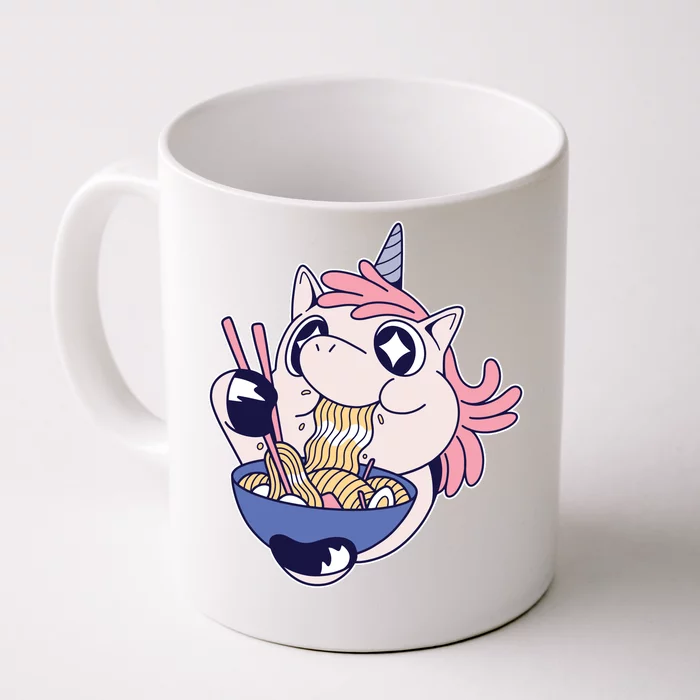 Unicorn Eating Ramen Noodles Front & Back Coffee Mug