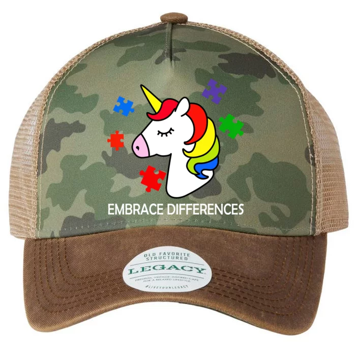 Unicorn Embrace The Differences Autism Legacy Tie Dye Trucker Hat