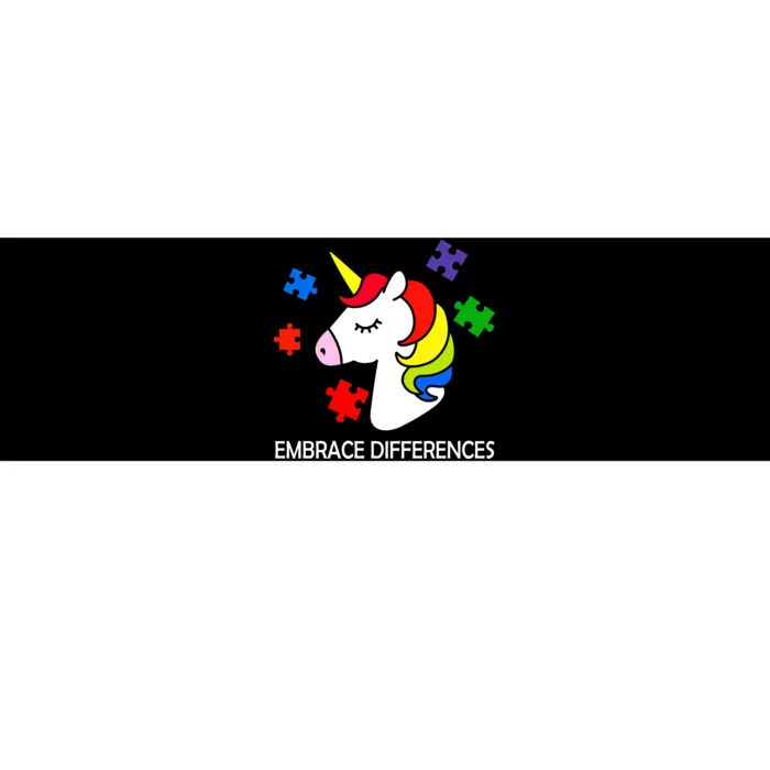 Unicorn Embrace The Differences Autism Bumper Sticker