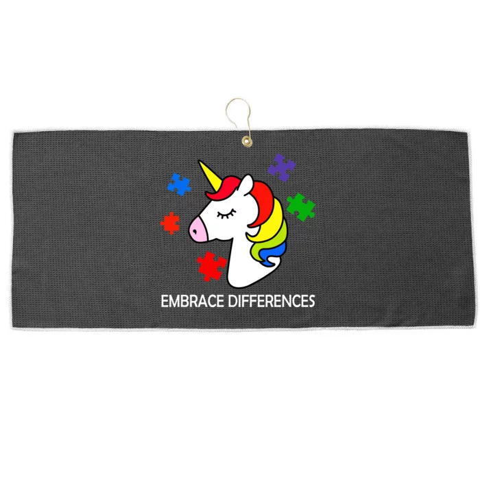 Unicorn Embrace The Differences Autism Large Microfiber Waffle Golf Towel