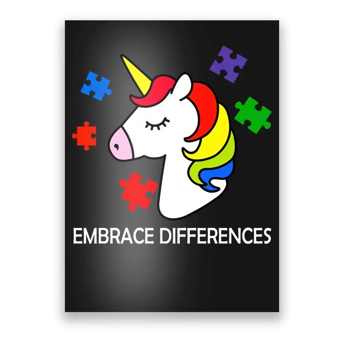 Unicorn Embrace The Differences Autism Poster